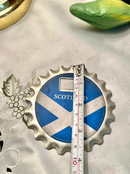 Studios Mulberry Scotland Bottle Cap Coaster & Opener, or magnet 4 in