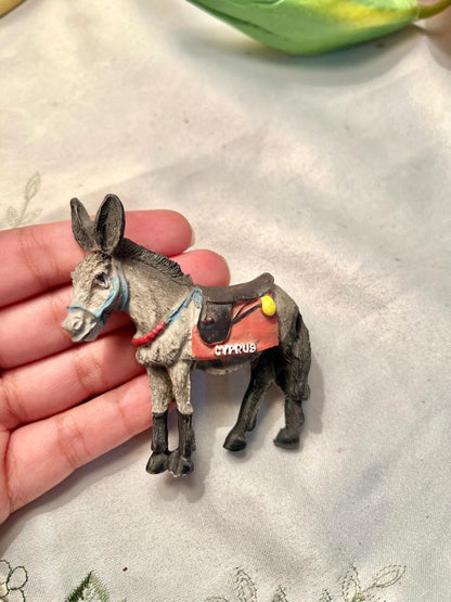 Cyprus Donkey Souvenir Fridge Magnet, 3 in