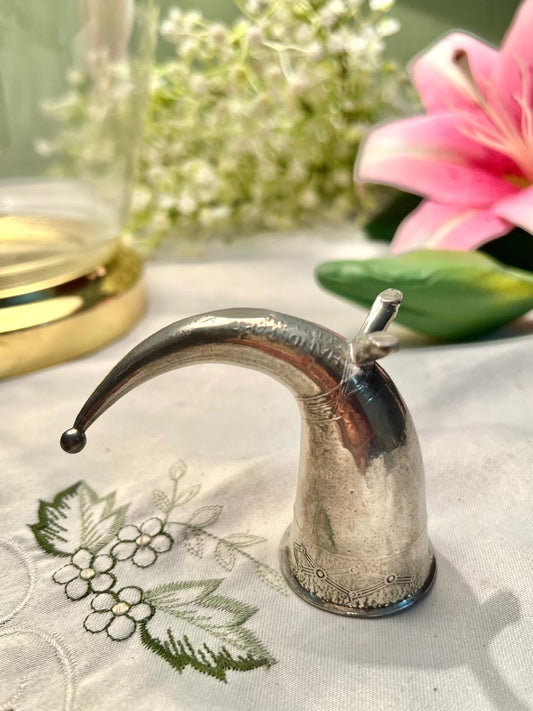 Vintage Silver-Tone Long Spout Decorative Vessel – 3 in