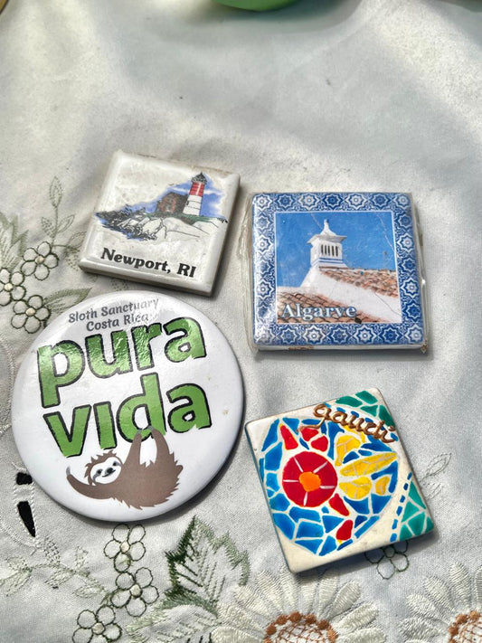 Travel Souvenir Ceramic Magnets Set of 4 Newport Algarve Hawaii