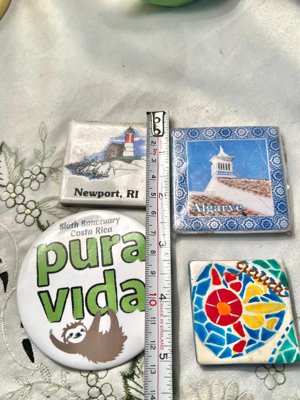 Travel Souvenir Ceramic Magnets Set of 4 Newport Algarve Hawaii