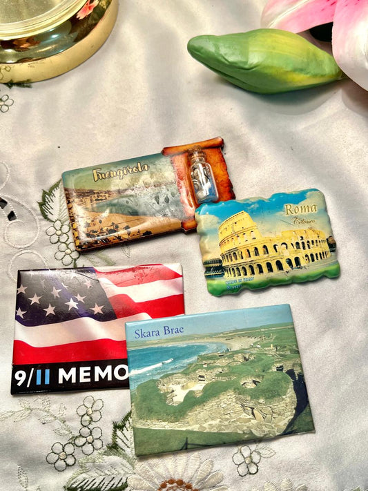 Travel Souvenir Fridge Magnets Set of 4 Roma Fuengirola Skara Brae