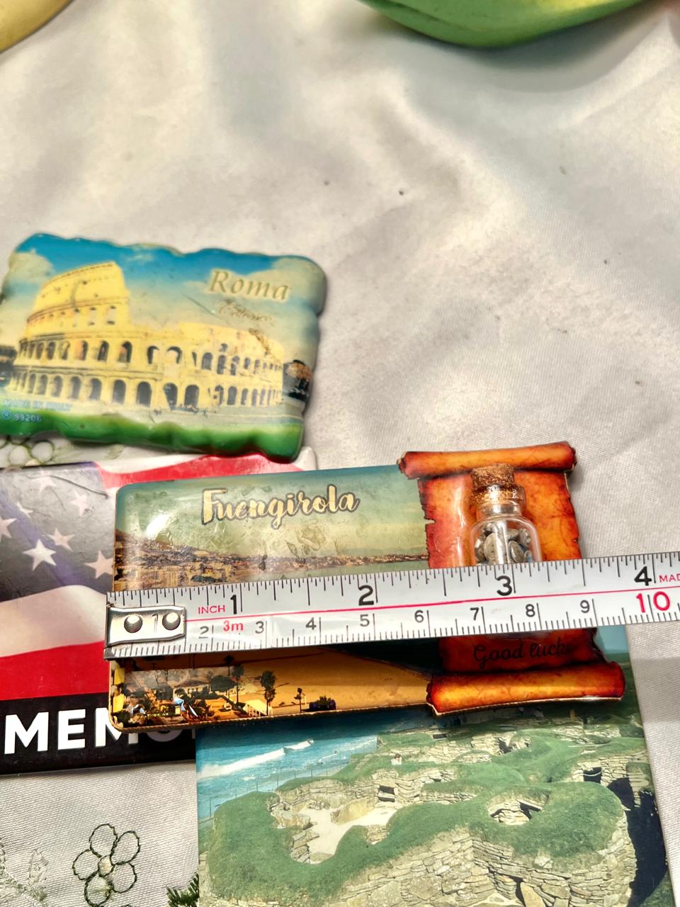 Travel Souvenir Fridge Magnets Set of 4 Roma Fuengirola Skara Brae
