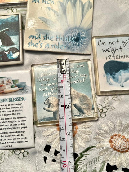 Assorted Quote & Travel Fridge Magnets – Set of 7
