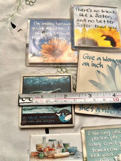 Assorted Quote & Travel Fridge Magnets – Set of 7