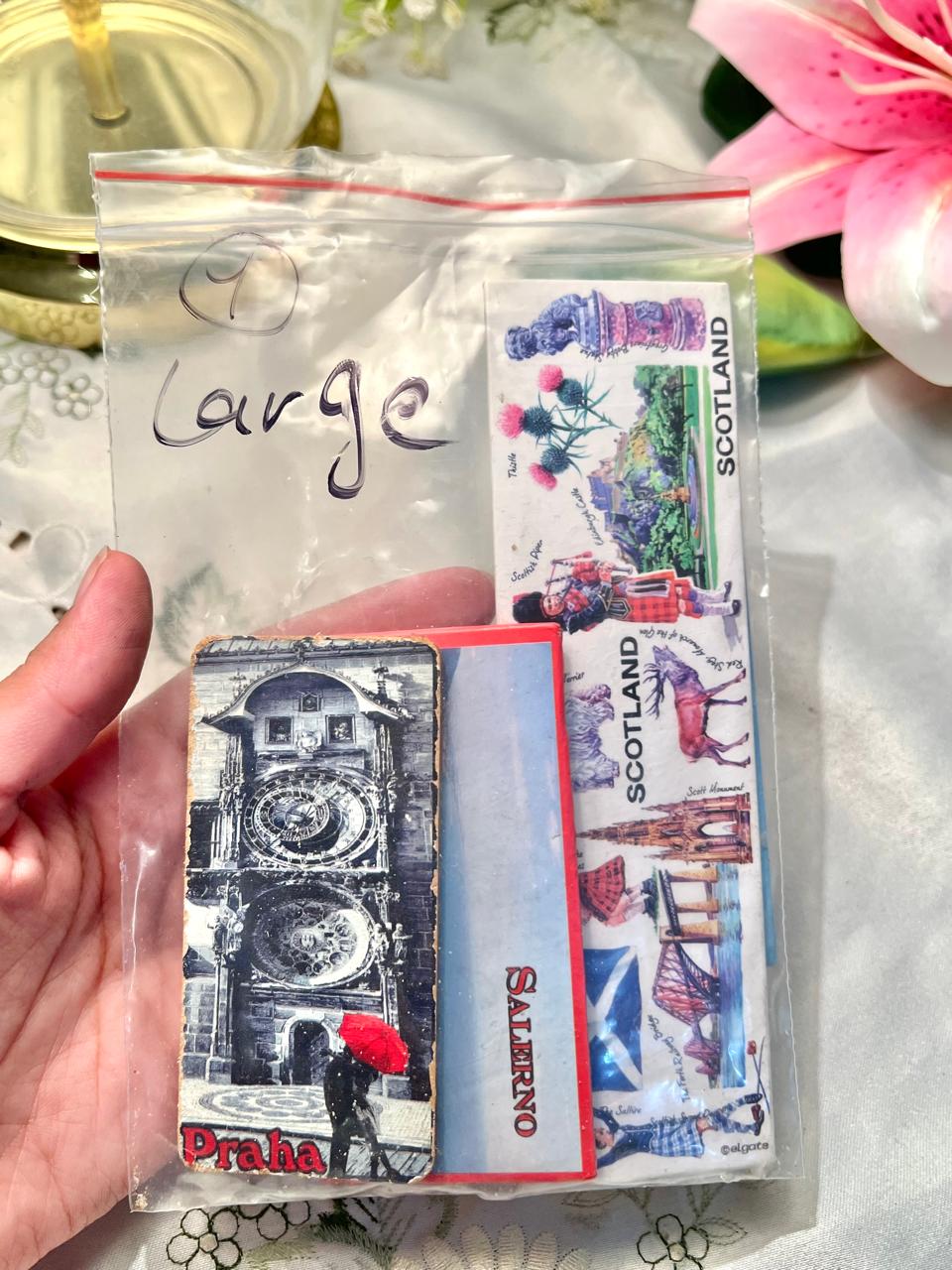 Set of 4 European Travel Souvenir Fridge Magnets