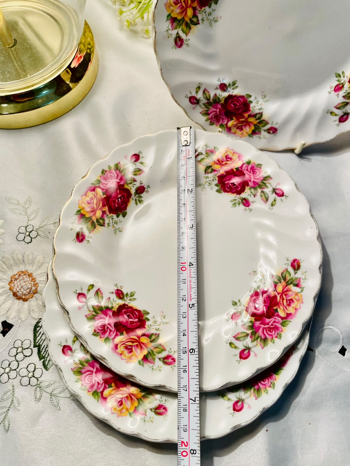 Myott Rose Garden Ironstone Plates England – ( each) , 7.5"