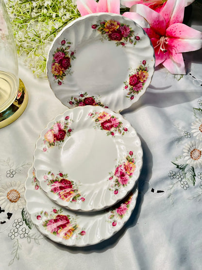 Myott Rose Garden Ironstone Plates England – ( each) , 7.5"