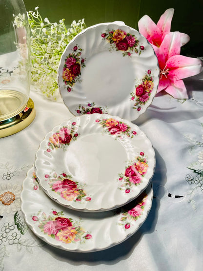 Myott Rose Garden Ironstone Plates England – ( each) , 7.5"