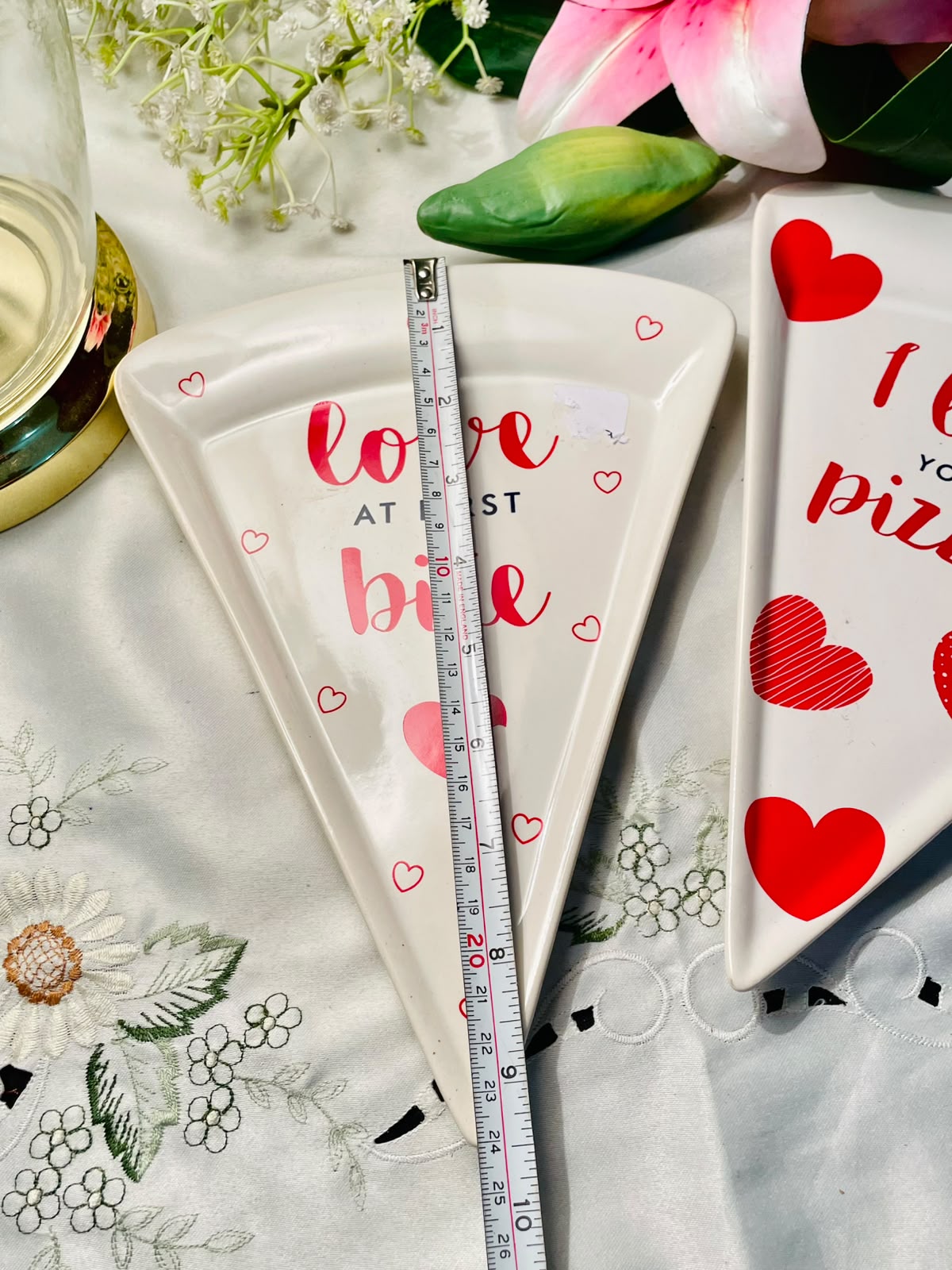 Love at First Bite Pizza Slice Serving Plate – 10" ( Each)