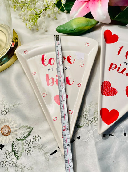 Love at First Bite Pizza Slice Serving Plate – 10" ( Each)