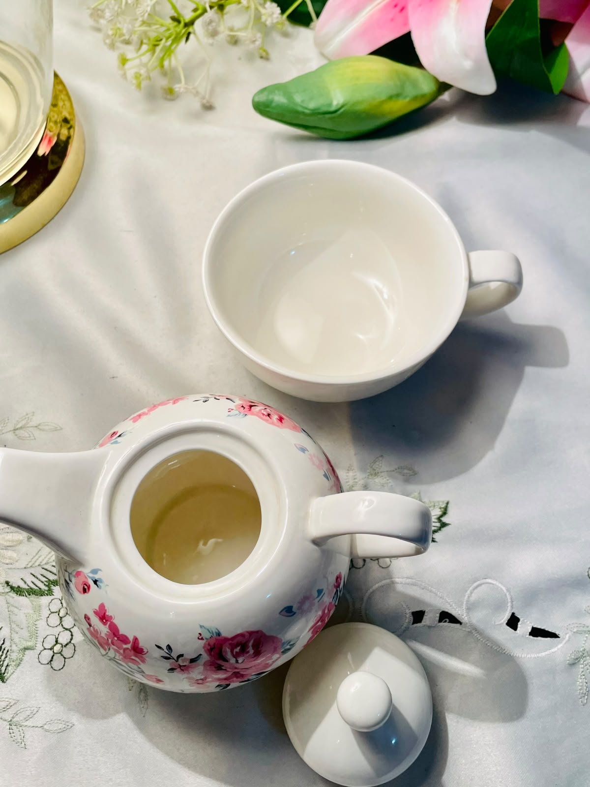 Floral Ceramic Tea-for-One Teapot & Cup Set