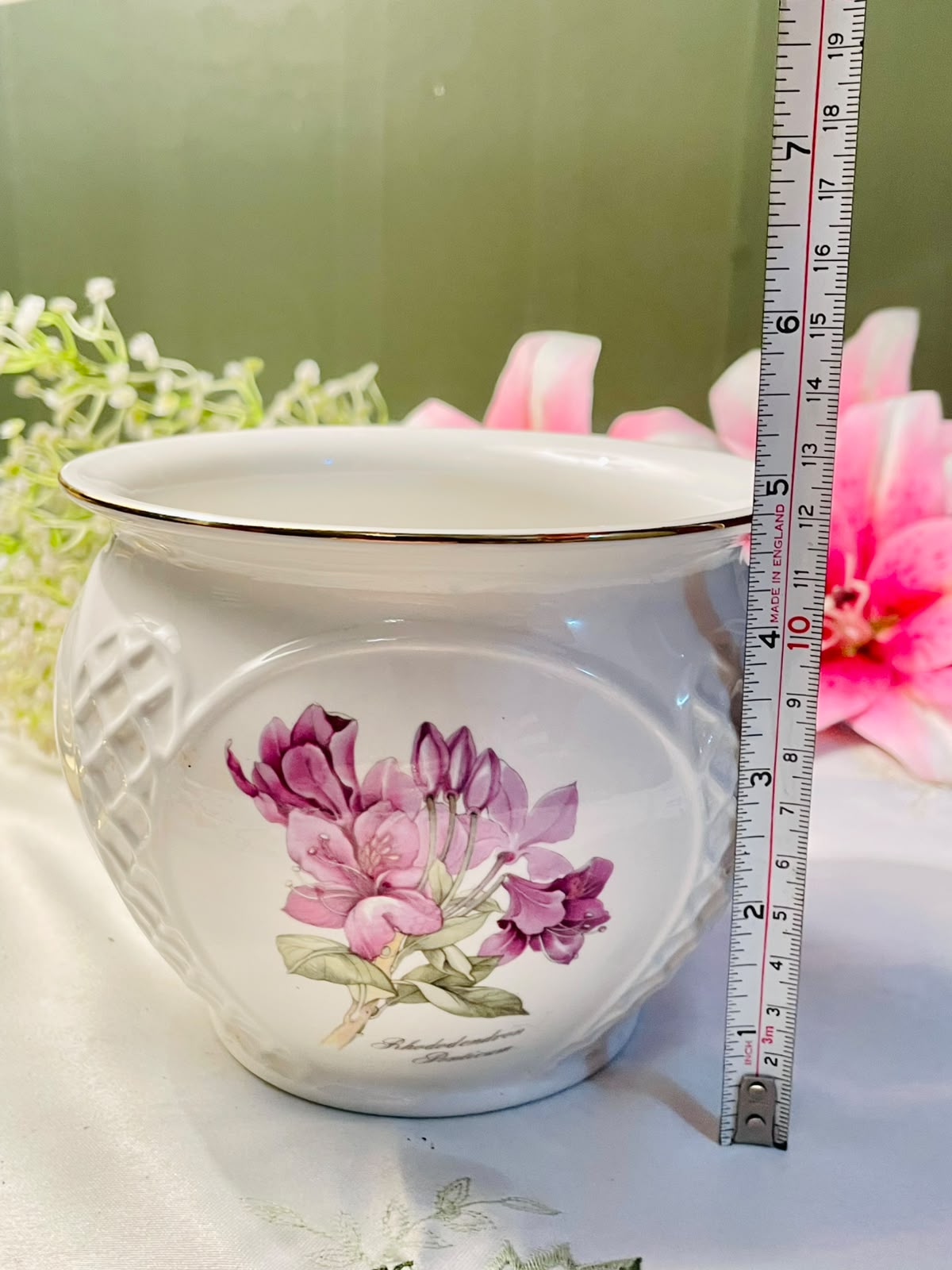 Royal Winton Rhododendron Floral Ceramic Planter – 14cm