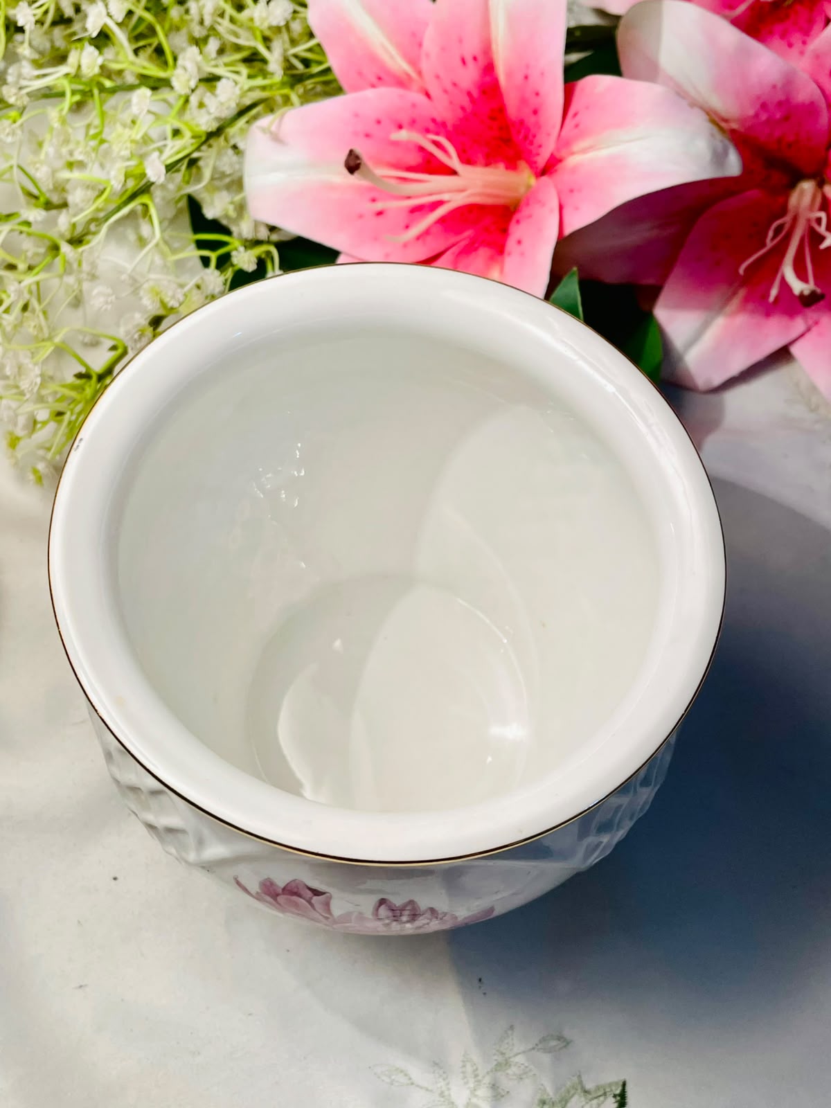 Royal Winton Rhododendron Floral Ceramic Planter – 14cm