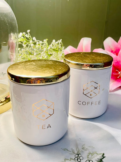 Luxe Home London Tea & Coffee Ceramic Canister Set