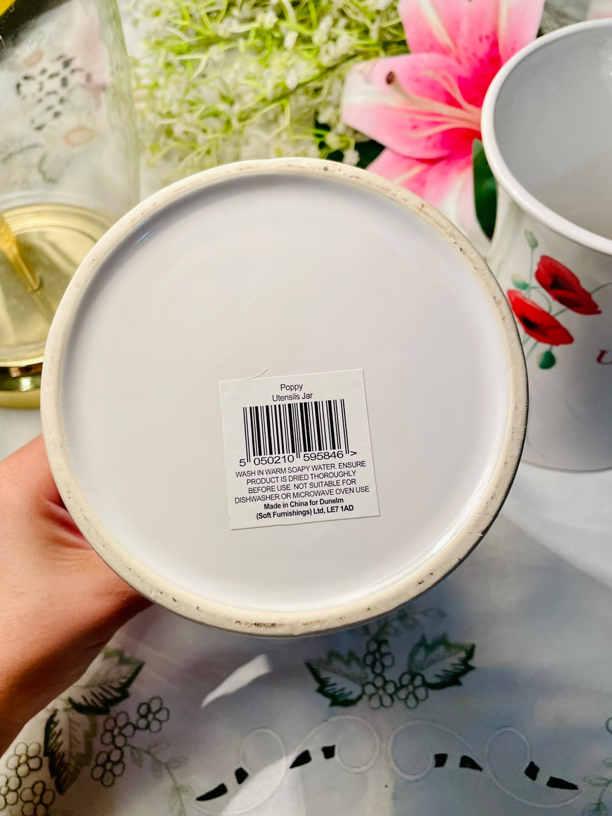Dunelm Poppy Utensil Jars ( Each ) Approx. 15cm