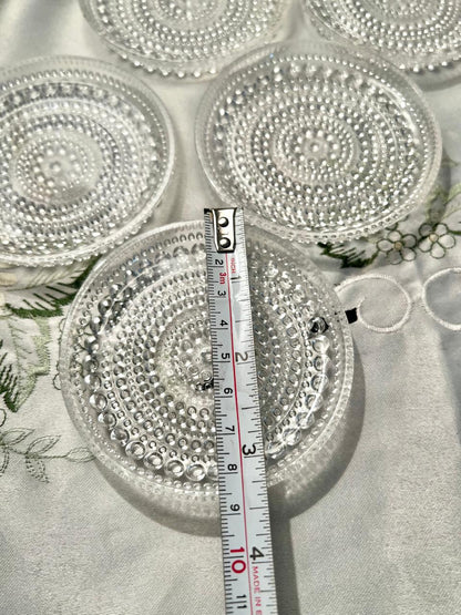 Set of 5 Vintage Bubble Crystal Coasters – 4"