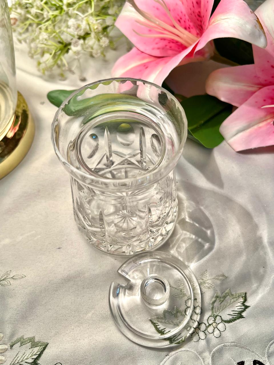 Vintage Cut Crystal Lidded Jar – 4.5"
