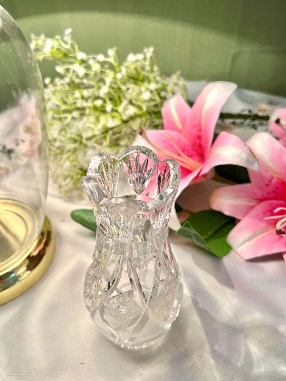 Vintage Cut Crystal Bud Vase – Approx. 6 in