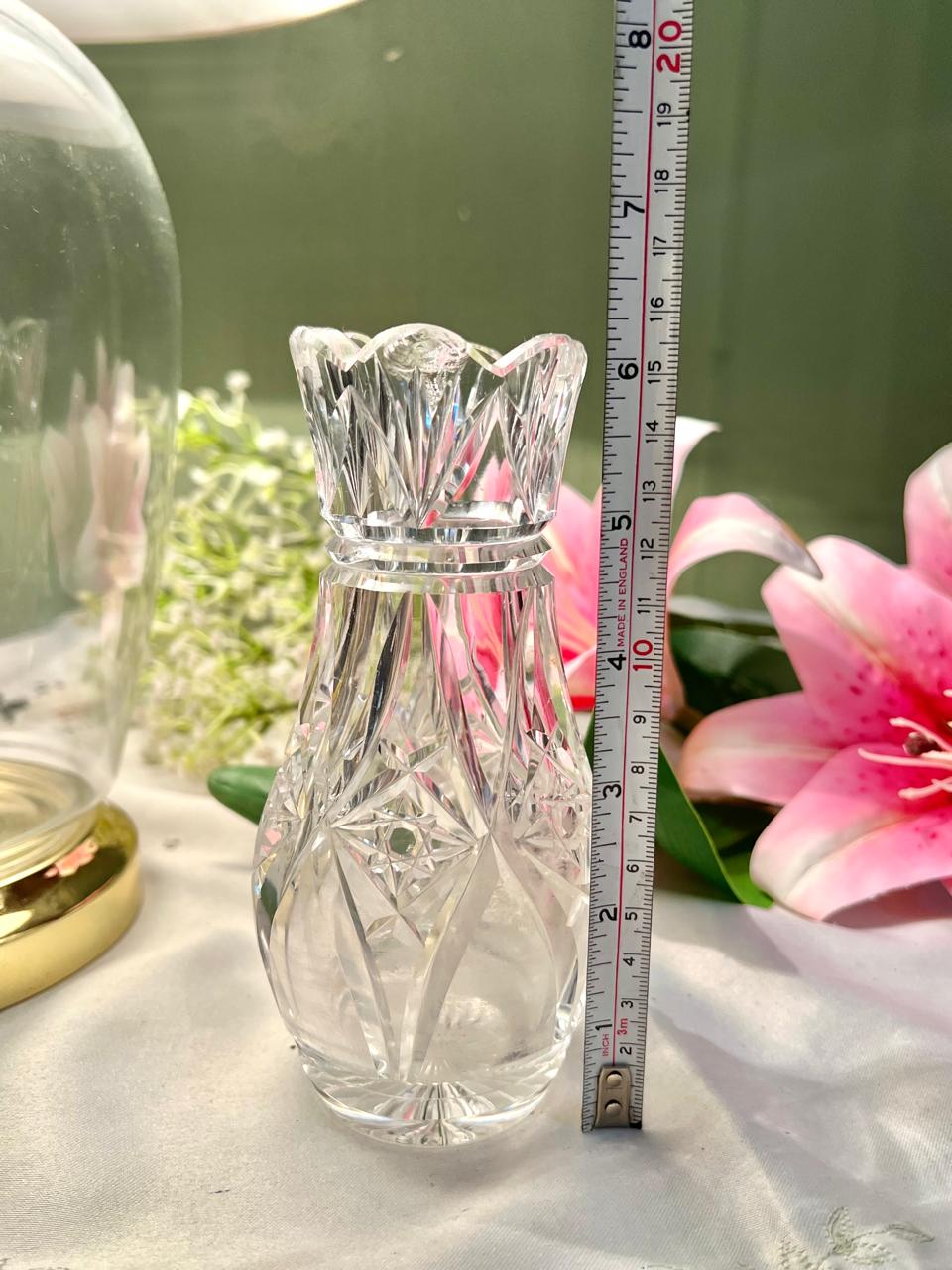 Vintage Cut Crystal Bud Vase – Approx. 6 in