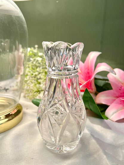 Vintage Cut Crystal Bud Vase – Approx. 6 in