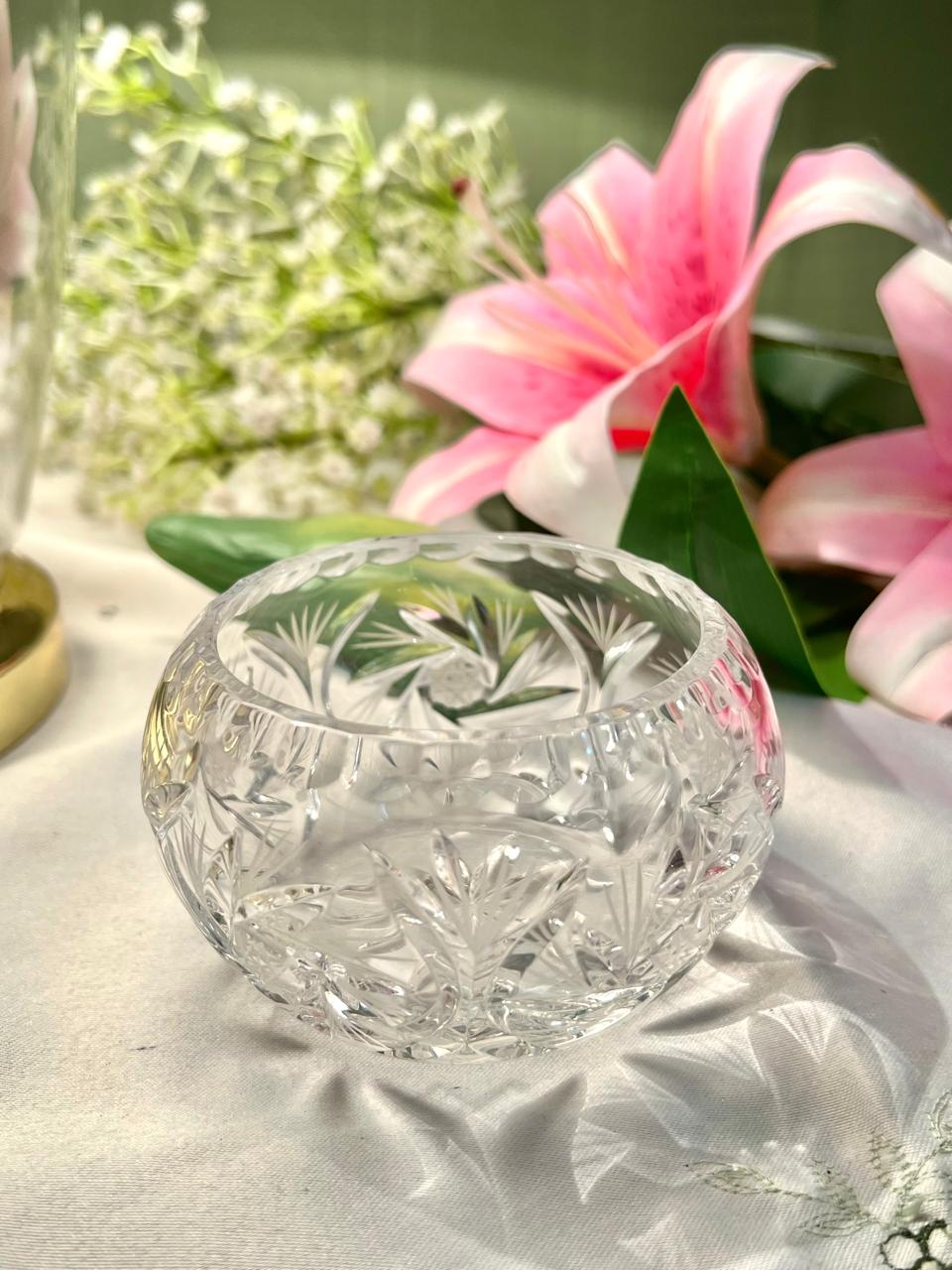 Vintage Cut Crystal Bowl – Approx. 4 in