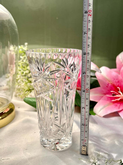 Vintage Cut Crystal Vase – Approx. 6 in