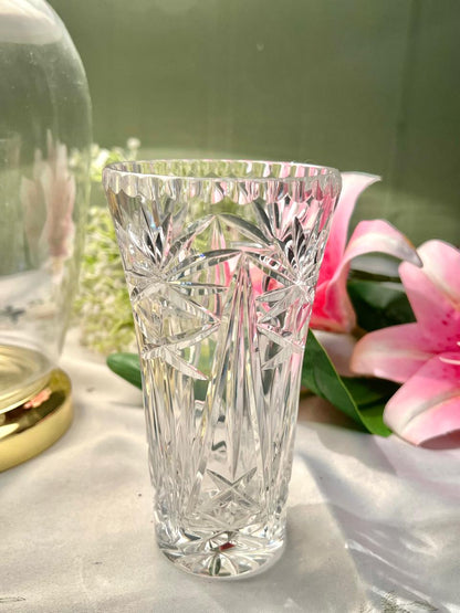 Vintage Cut Crystal Vase – Approx. 6 in