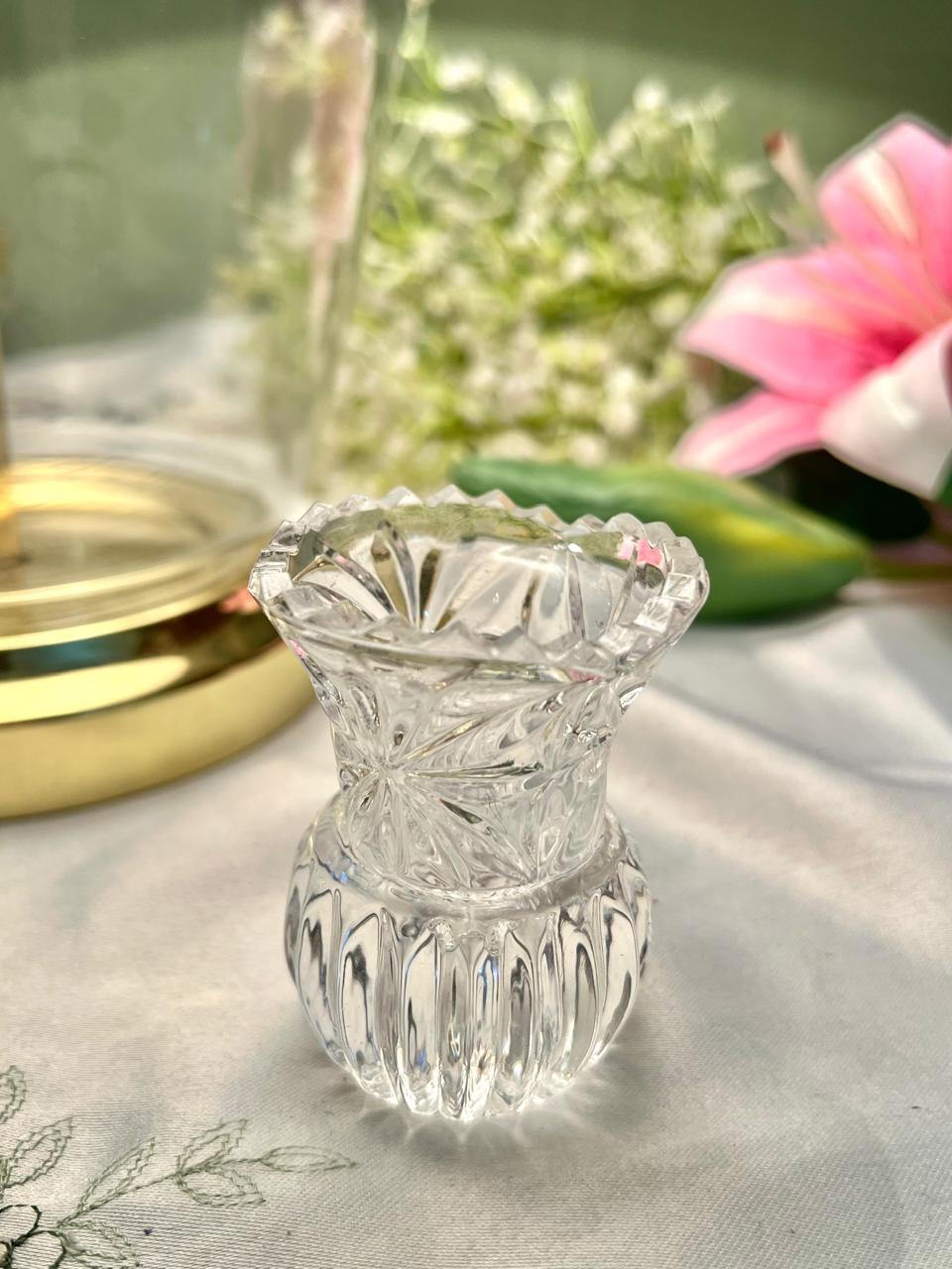 Vintage Mini Cut Crystal Bud Vase – 3 Inch