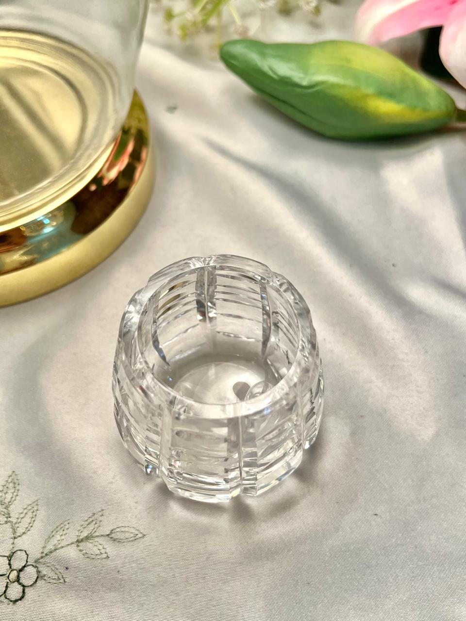 Vintage Cut Crystal Tealight Holder – 2.5 Inch