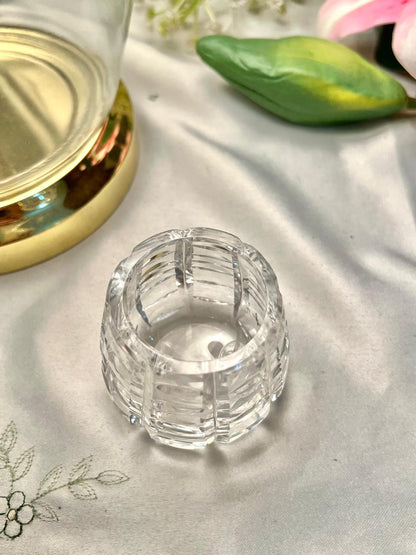 Vintage Cut Crystal Tealight Holder – 2.5 Inch