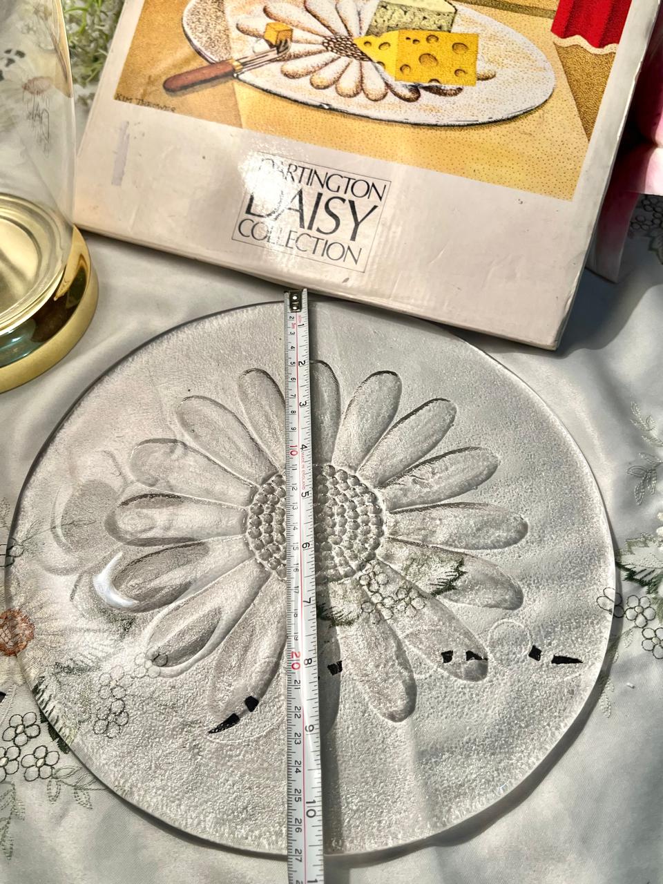 Dartington Daisy Collection Crystal Large Serving Platter – 10.5 Inch - with box