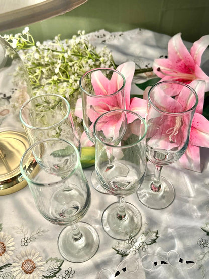 Set of 5 Clear Crystal Champagne Flutes – 8.5 Inch