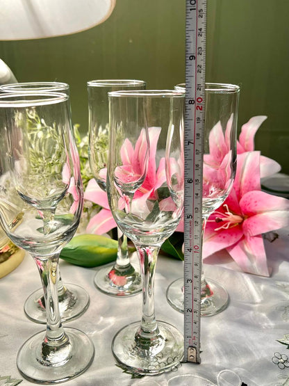 Set of 5 Clear Crystal Champagne Flutes – 8.5 Inch