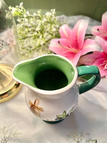 Vintage Hand Painted Olive Design Ceramic Jug – 6 Inch