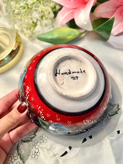 Hand Painted Handmade Turkish  Floral Ceramic  Bowl – 6 Inch