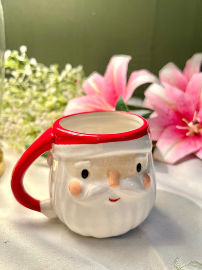 Hand Painting HOME Santa Face Ceramic Mug Red & White Approx. 9cm