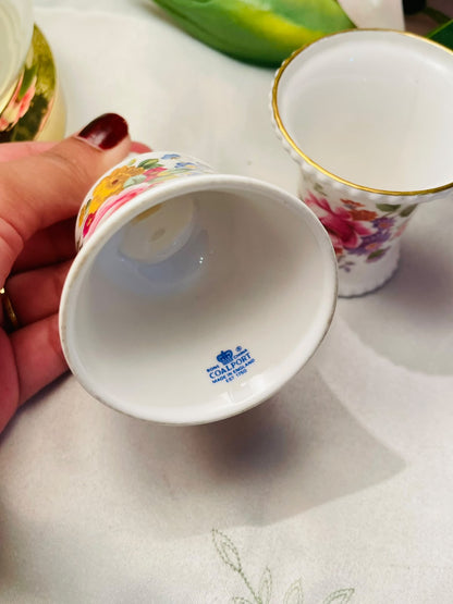 Floral Bone China Bell & Vase Set of 2 Approx. 7–9cm