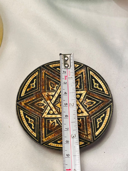 3.5" Black & Gold Geometric Decorative Trivet