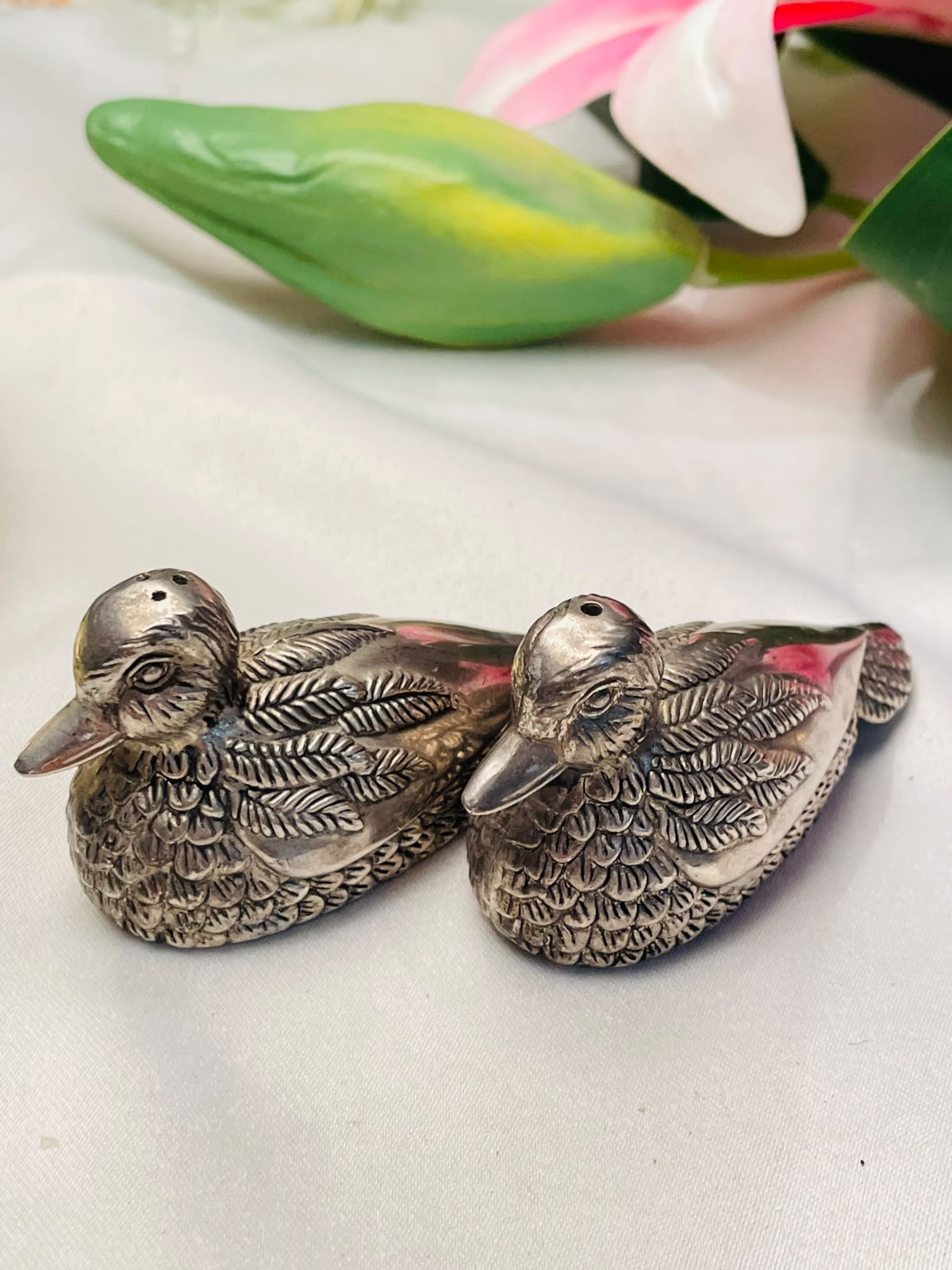 2-Piece 2.5" Silver Duck Salt & Pepper Shakers