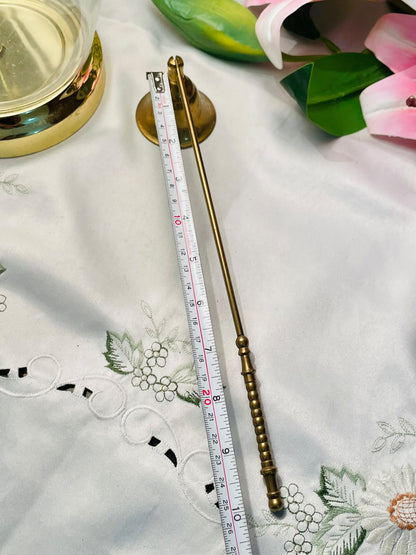 Brass Candle Snuffer with Long Decorative Handle , 10"
