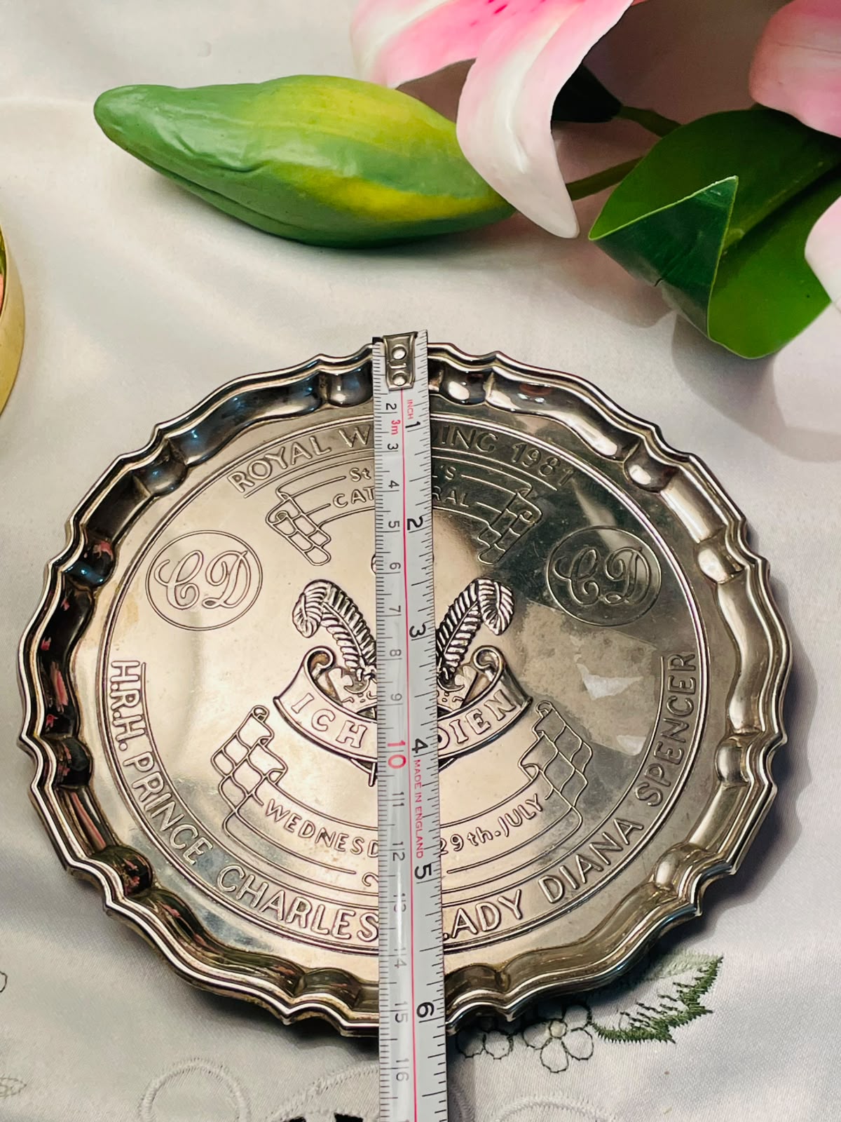 Queen Anne Silver Royal Wedding 1981 Charles & Diana Commemorative Tray 6 in
