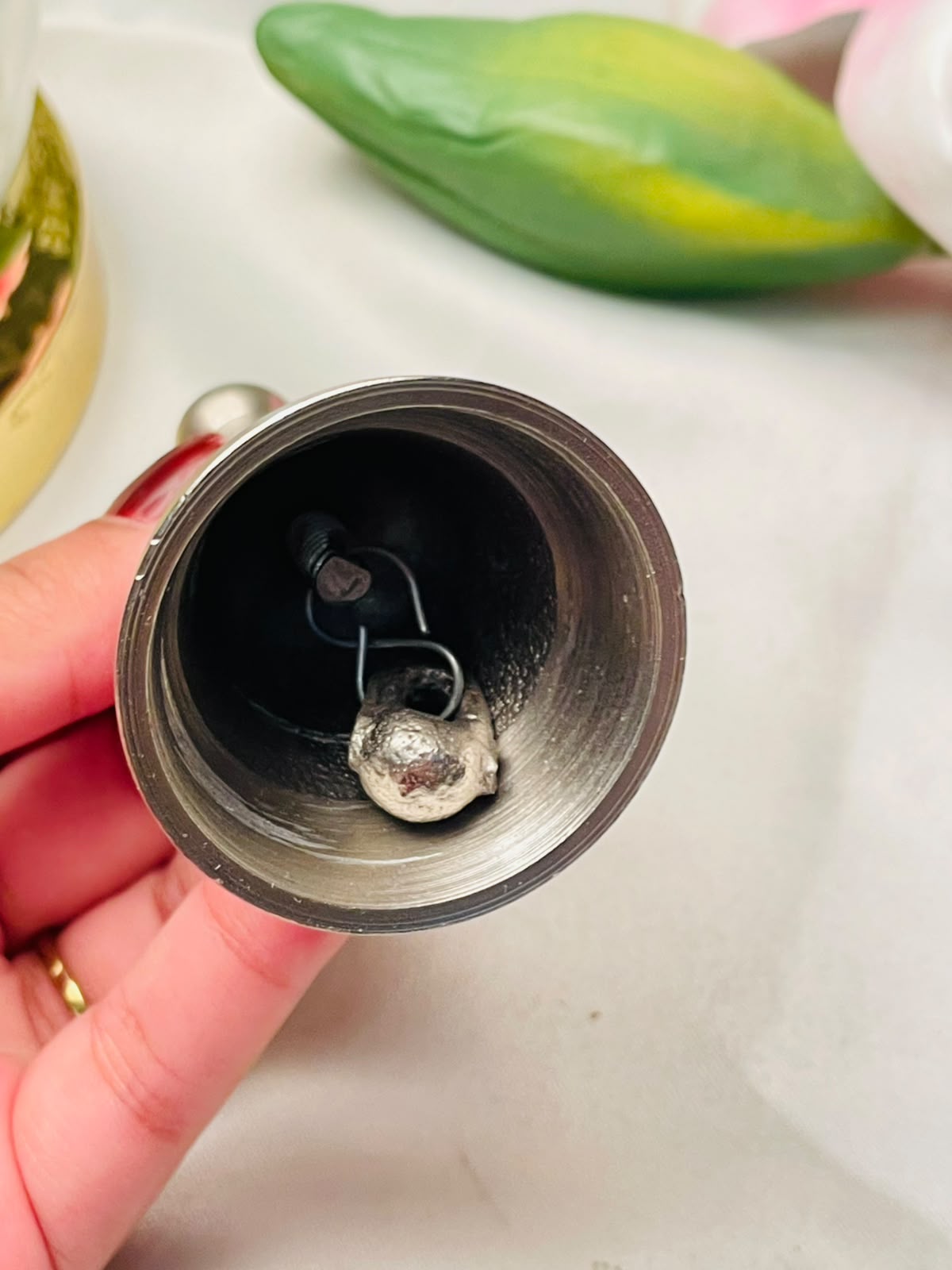 HelloFresh Silver Metal Hand Bell 3.25 in