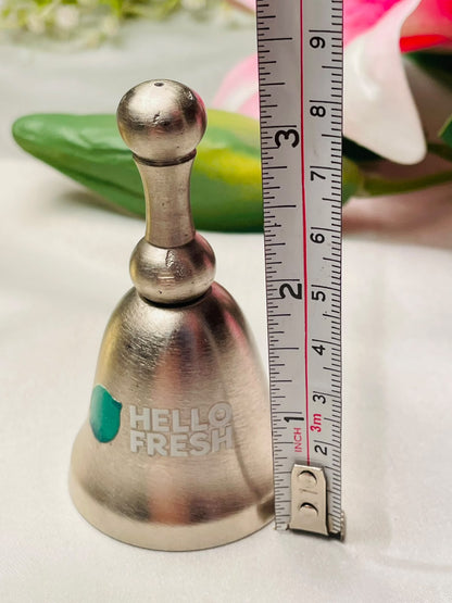 HelloFresh Silver Metal Hand Bell 3.25 in