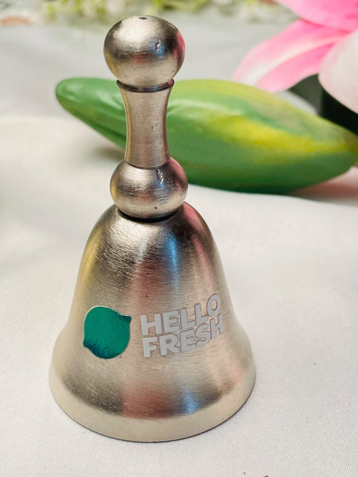HelloFresh Silver Metal Hand Bell 3.25 in