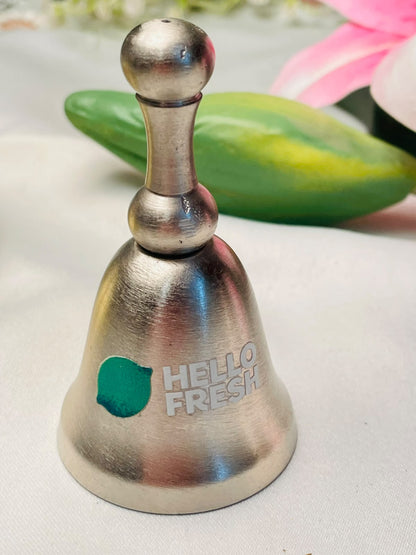 HelloFresh Silver Metal Hand Bell 3.25 in