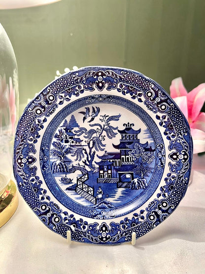 Vintage Burleigh Ware Blue & White Willow Plate – 7 Inch