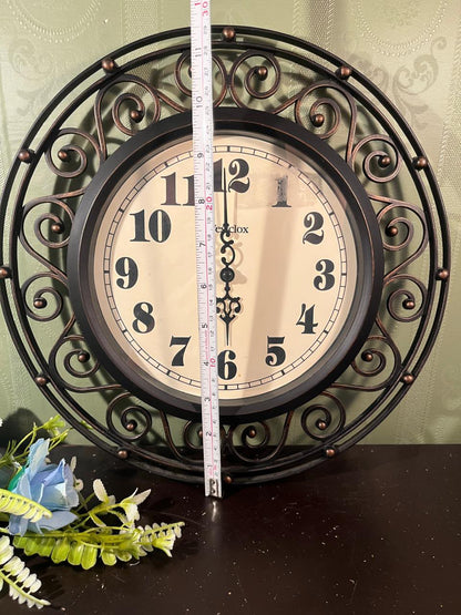 Westclox Round Wall Clock Black & Bronze 30cm