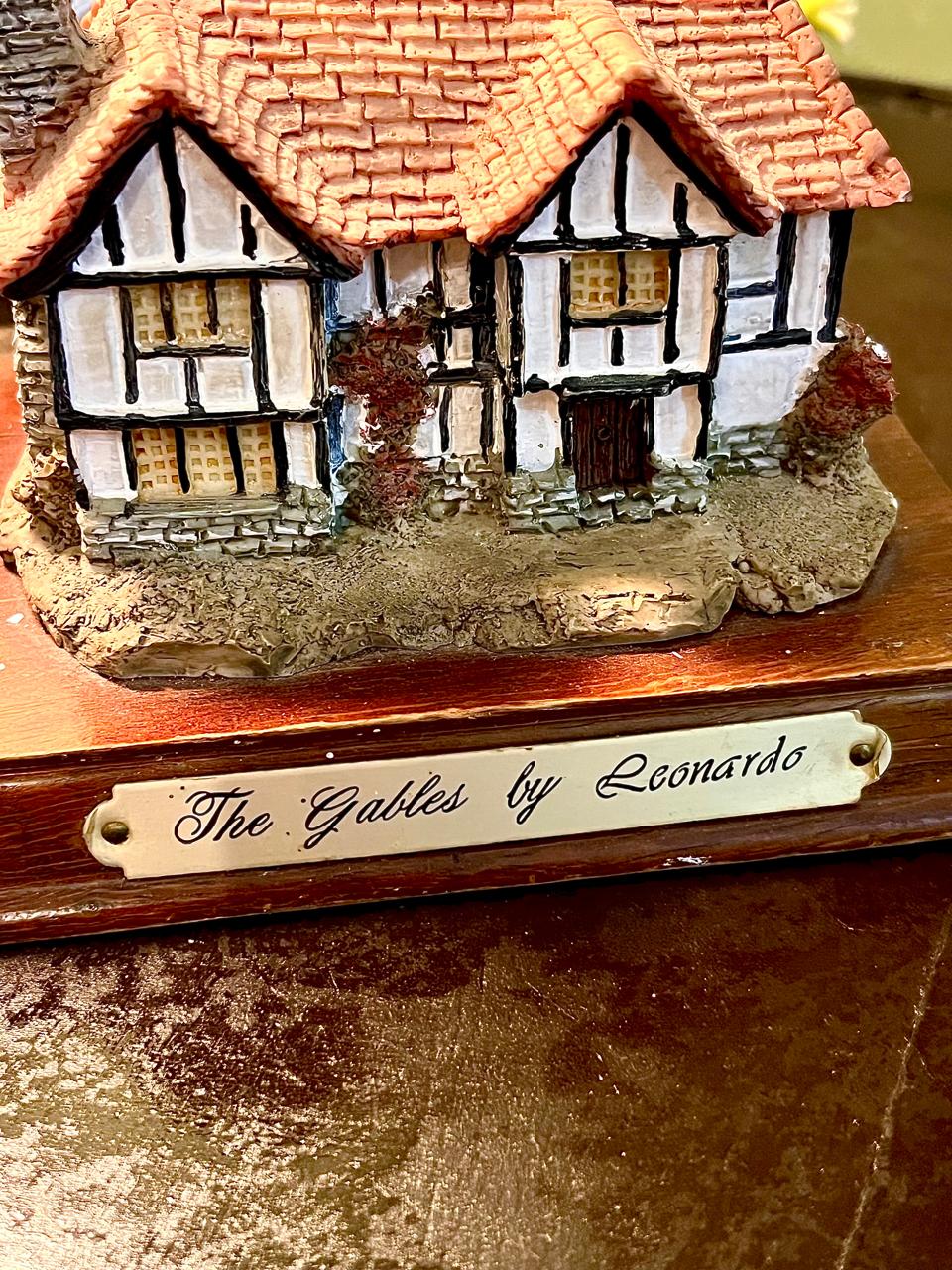 Leonardo The Gables Cottage Ornament on Wooden Base 10 cm