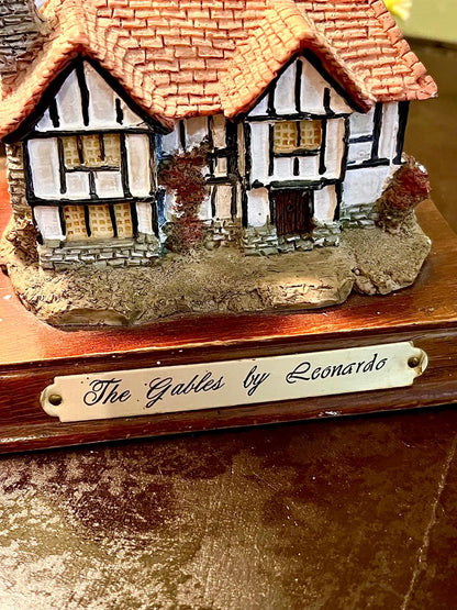 Leonardo The Gables Cottage Ornament on Wooden Base 10 cm